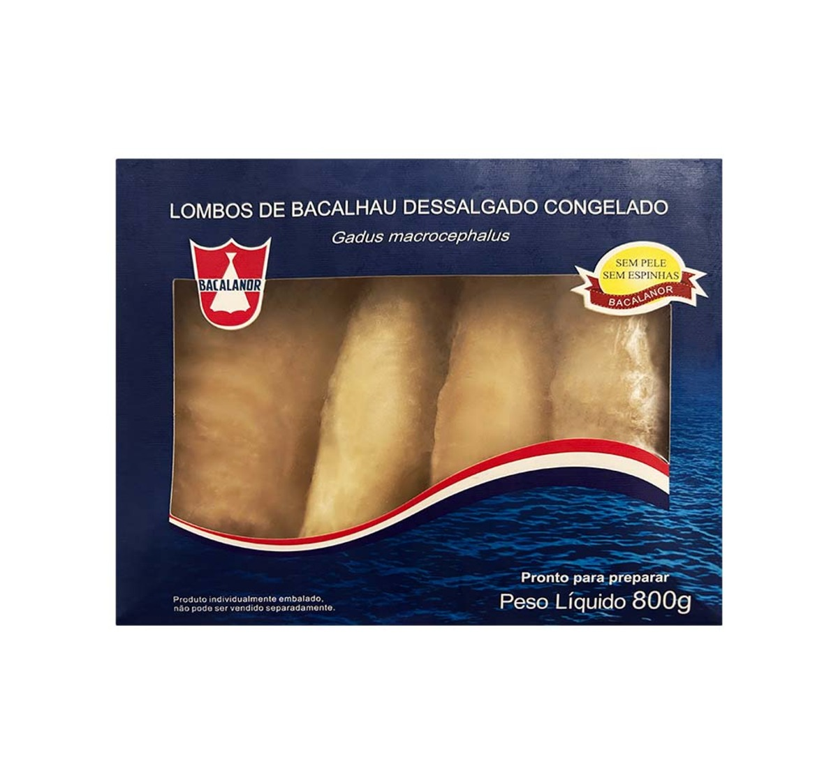 imagem de LOMBO DE BACALHAU DESSALGADO BACALANOR 800GR