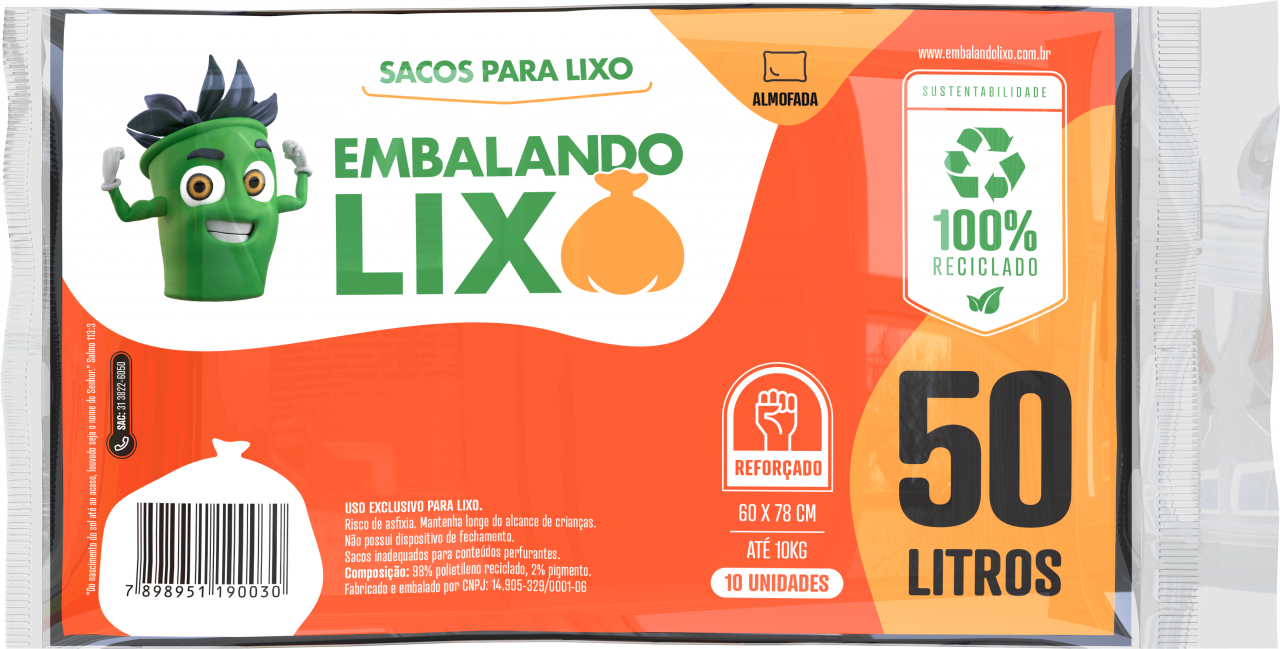 imagem de SACO P/LIXO EMBALA LIXO 50LTS com 10