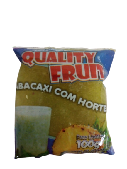 imagem de POLPA QUALITY FRUIT ABACAXI com  HORTELA 100G