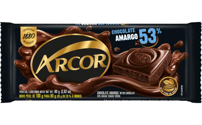 imagem de CHOCOLATE ARCOR AMARGO 53% 80G