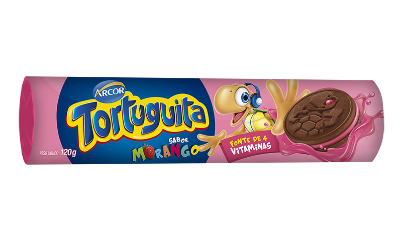 imagem de Biscoito TORTUGUITA Recheado MORANGO 120G