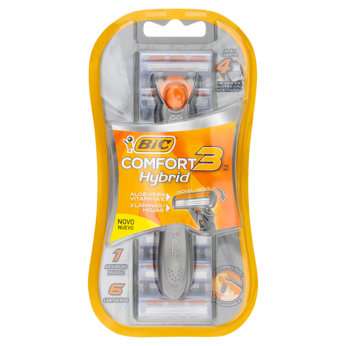 imagem de APARELHO BIC COMFORT3 HYBRID 1 CABO+6 CART