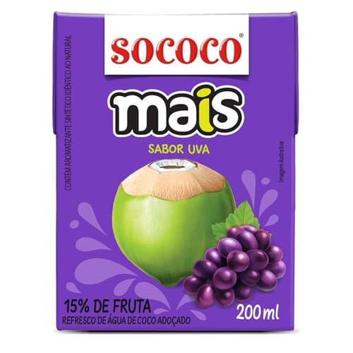 imagem de Água DE COCO MAIS UVA 200ML