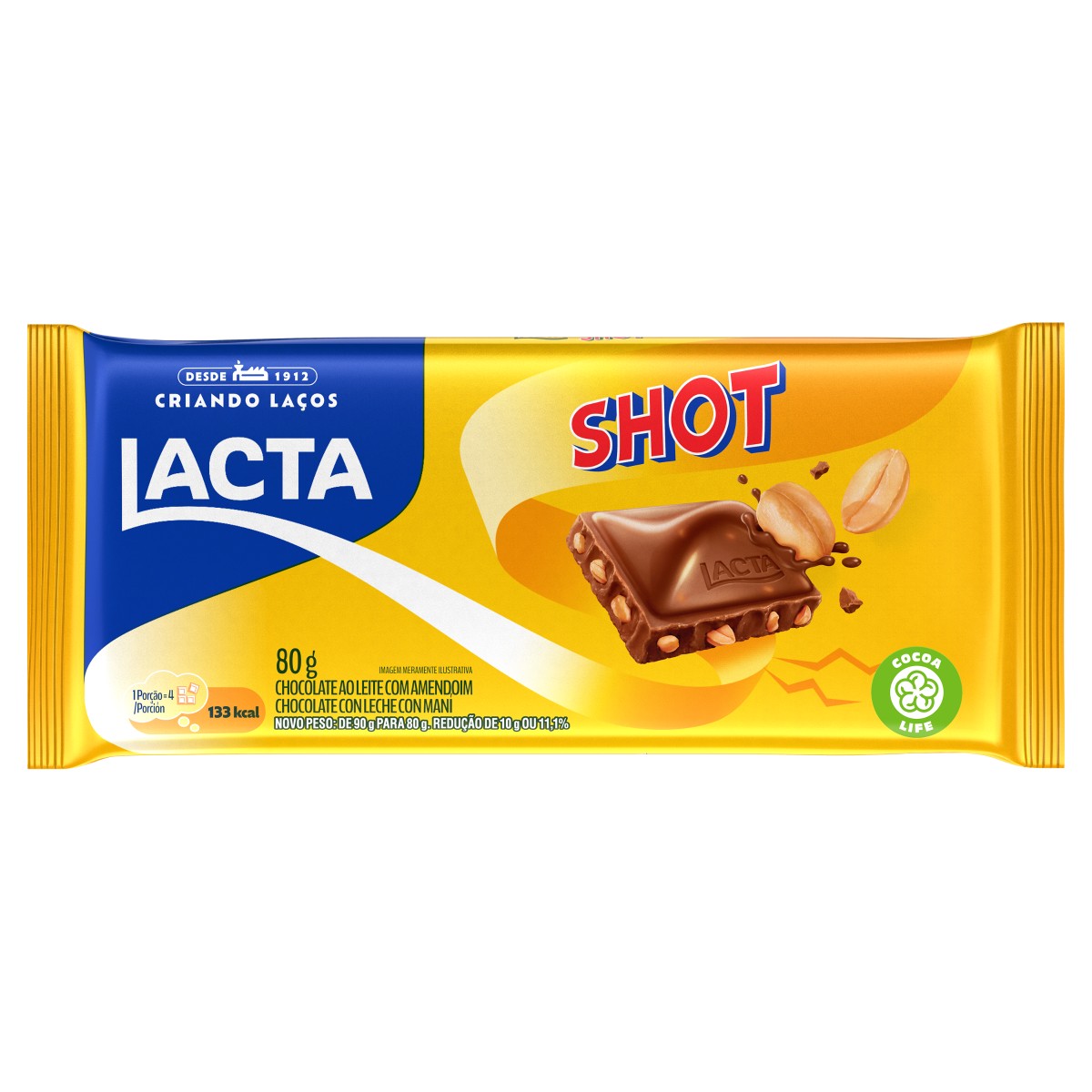 imagem de CHOCOLATE LACTA SHOT 80GR