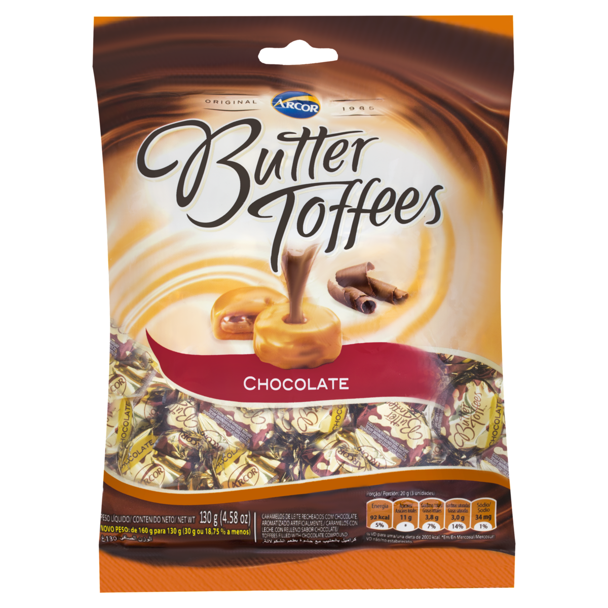 imagem de BALA BUTTER TOFFE SM CHOCOLATE 100GR