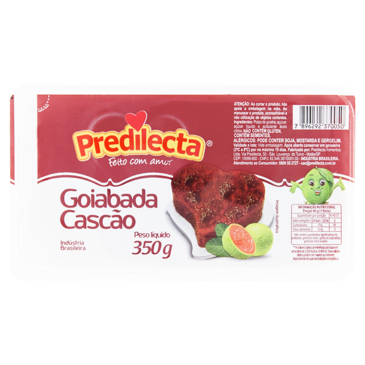 imagem de GOIABADA PREDILECTA CASCAO 350GR