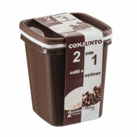 imagem de CJ POTE QUAD 2PC 1,9L CAFE/ACUCAR