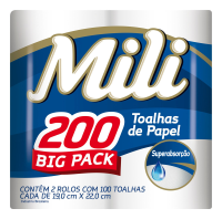 imagem de TOALHA DE PAPEL MILLI 200 FOLHAS com 2