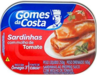 imagem de SARDINHA GOMES DA COSTA TOMATE 250G