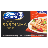 imagem de Filé DE SARDINHA GOMES DA COSTA PIMENTA 125GR